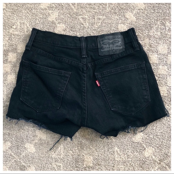 Levi's Pants - Levi’s Black Cut Off Denim Shorts Raw Hem